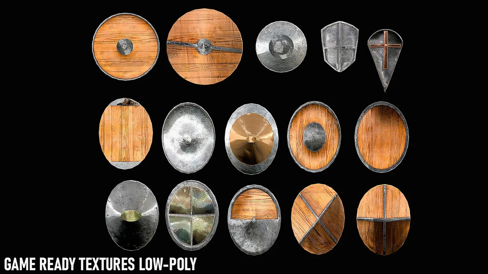 30 Shield Models Game-Ready preview 3