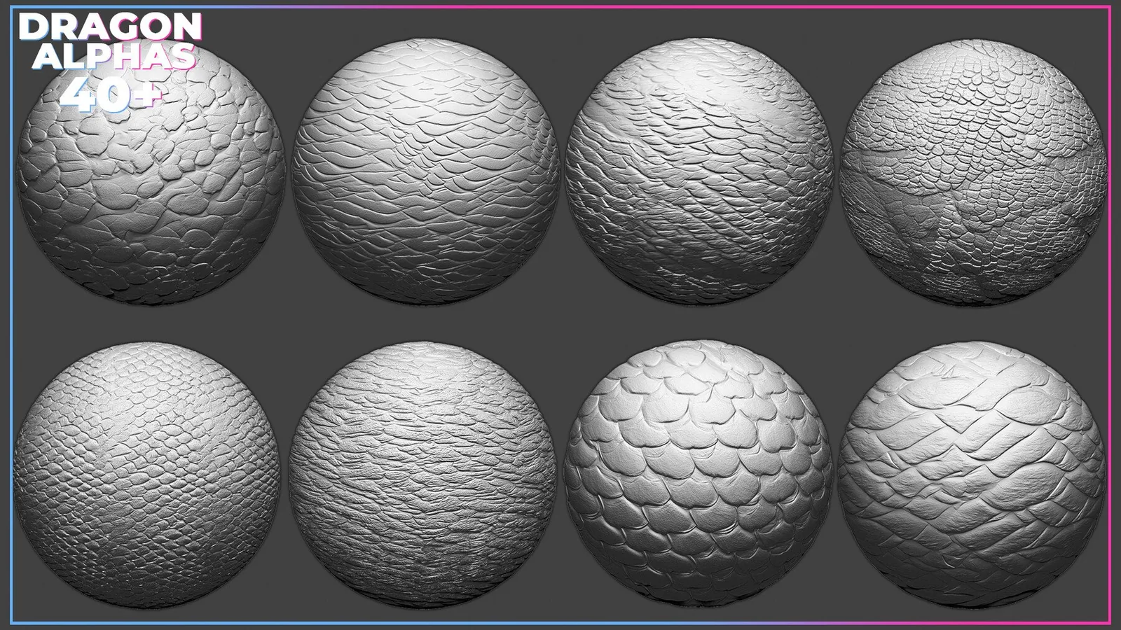 40+ Dragon Skin Tileable Alphas for ZBrush vol.3 preview 2