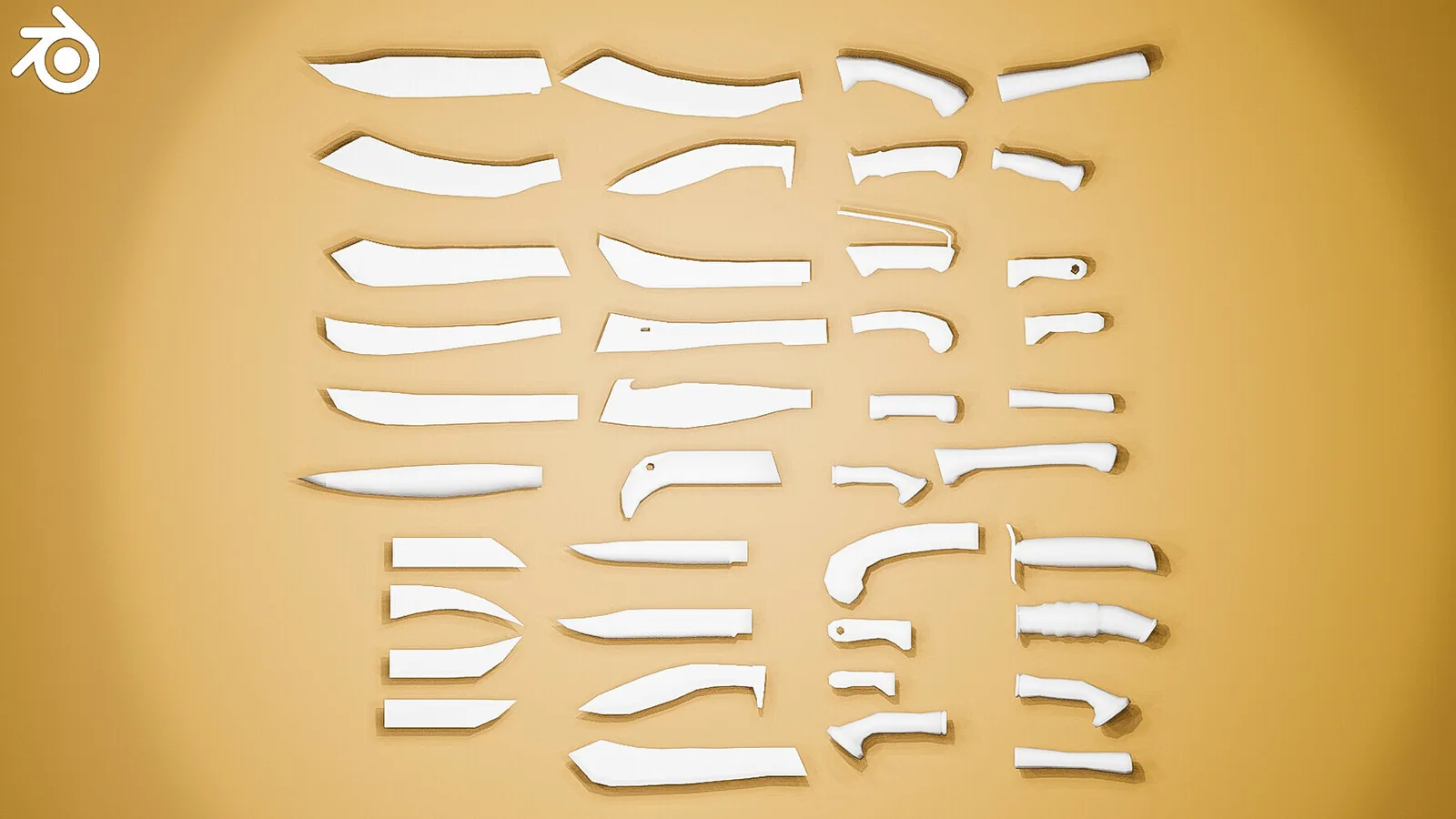 Knives Base Models - Low Poly preview 3