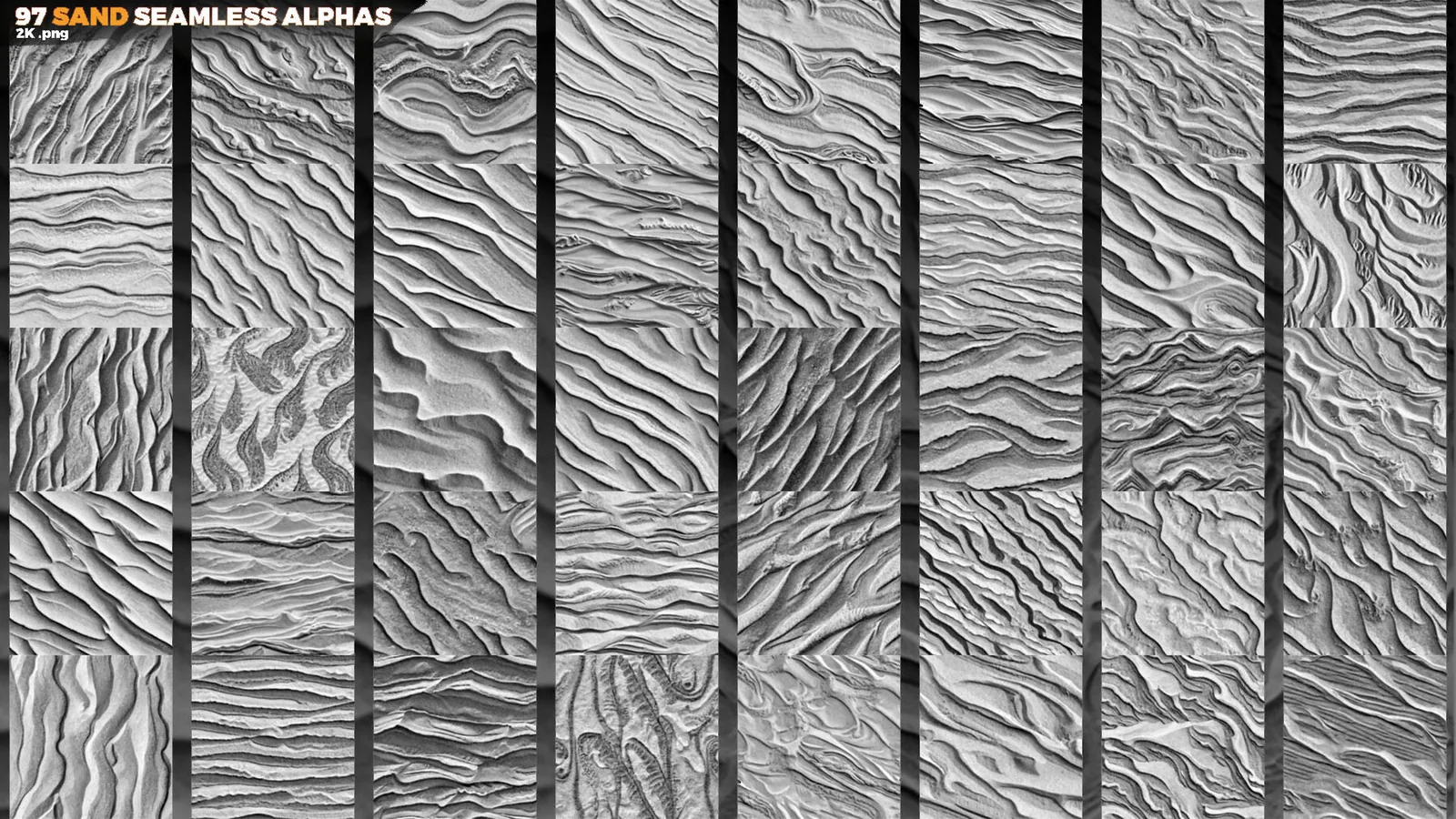 Sand Seamless Alphas (Displacement Map) for ZBrush, Blender preview 2