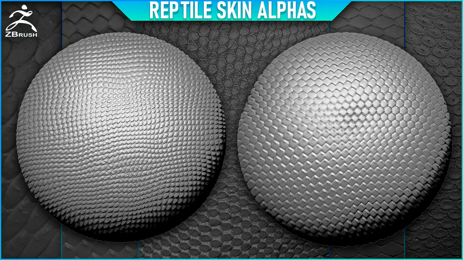 Reptile Skin Alphas Tileable vol. 3 (ZBrush, 2K) preview 1