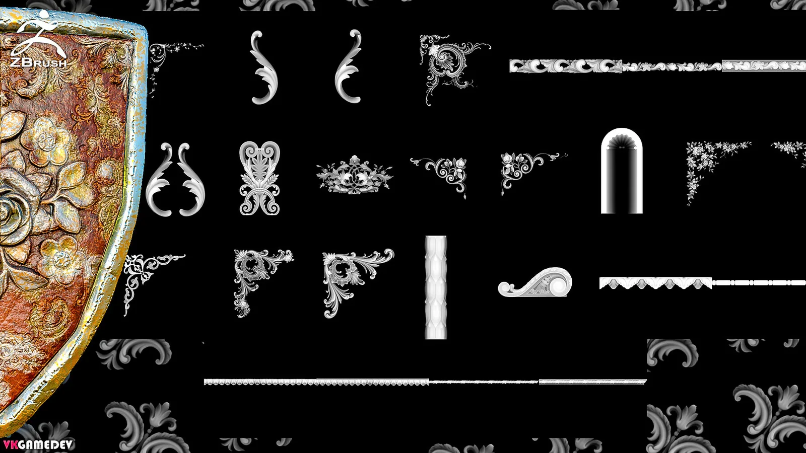 90+ Ornament Alphas (ZBRush, Substance) preview 1