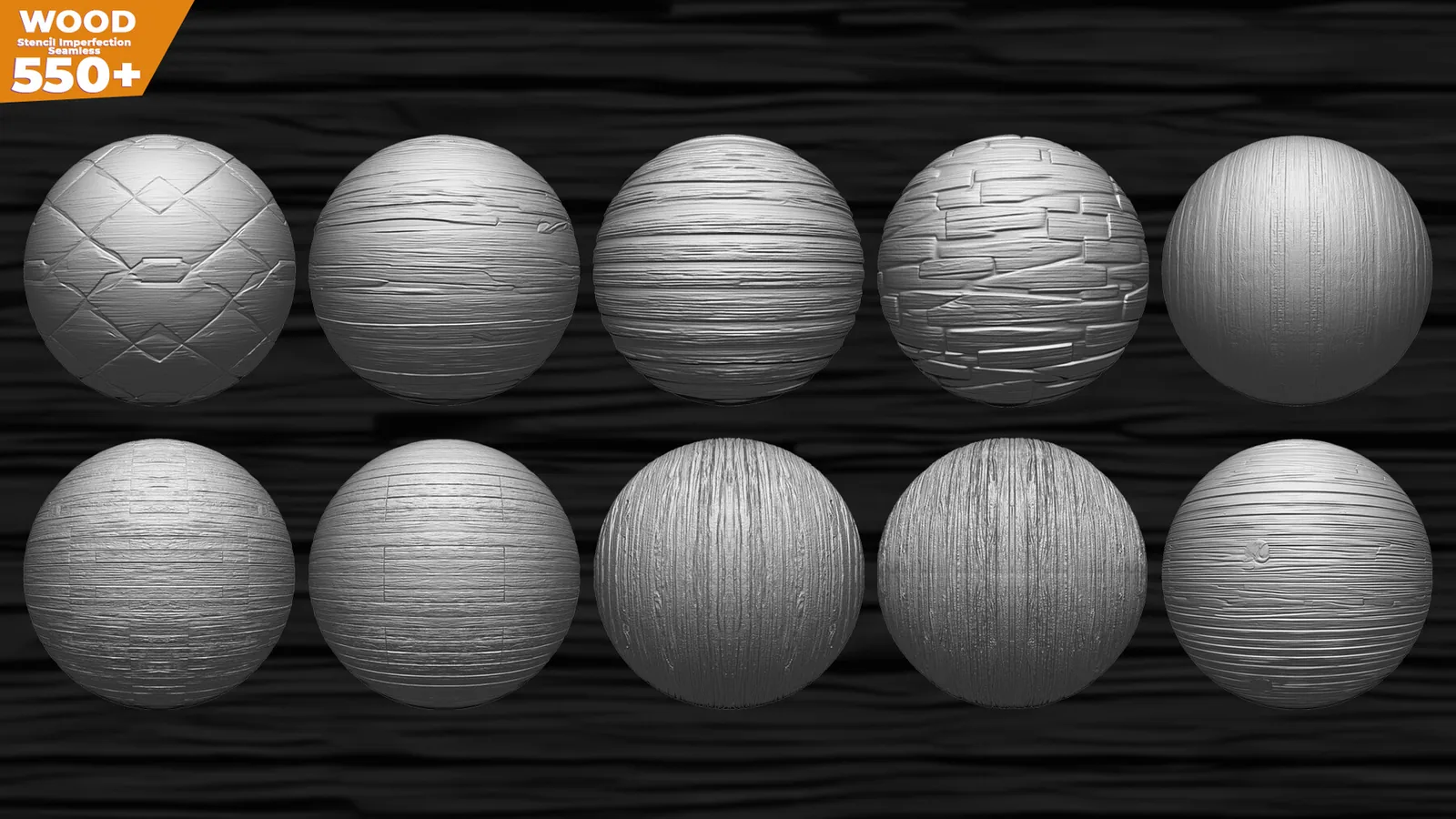 550+ Wood Stencil Imperfection Seamless (Displacement map) vol.3 preview 1