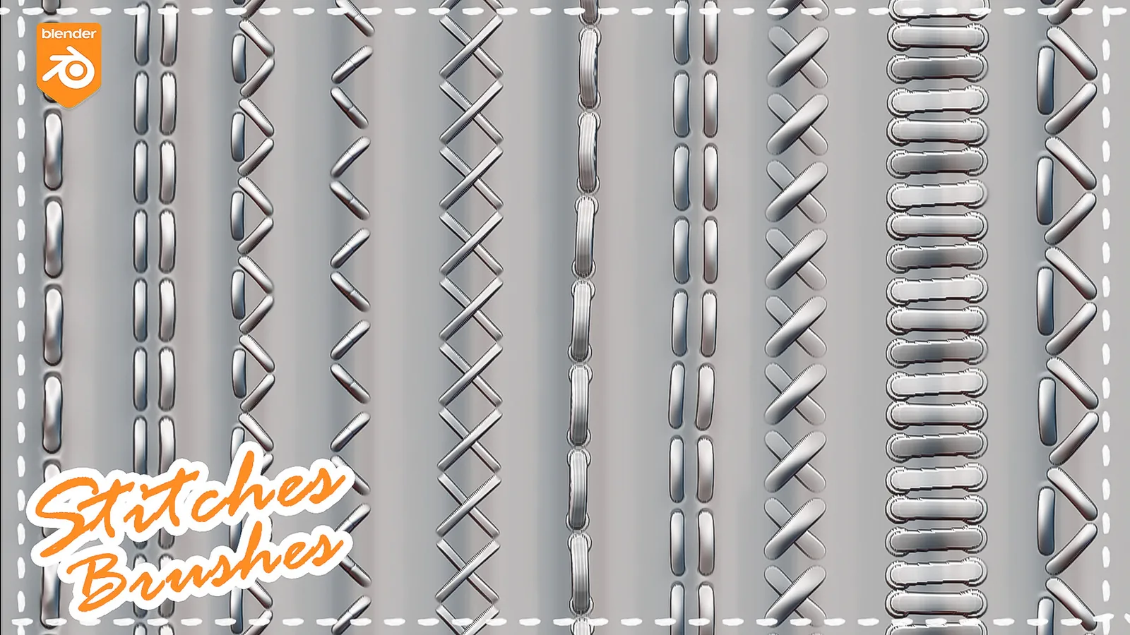 Stitches Fabric Brushes For Blender. Asset Browser.