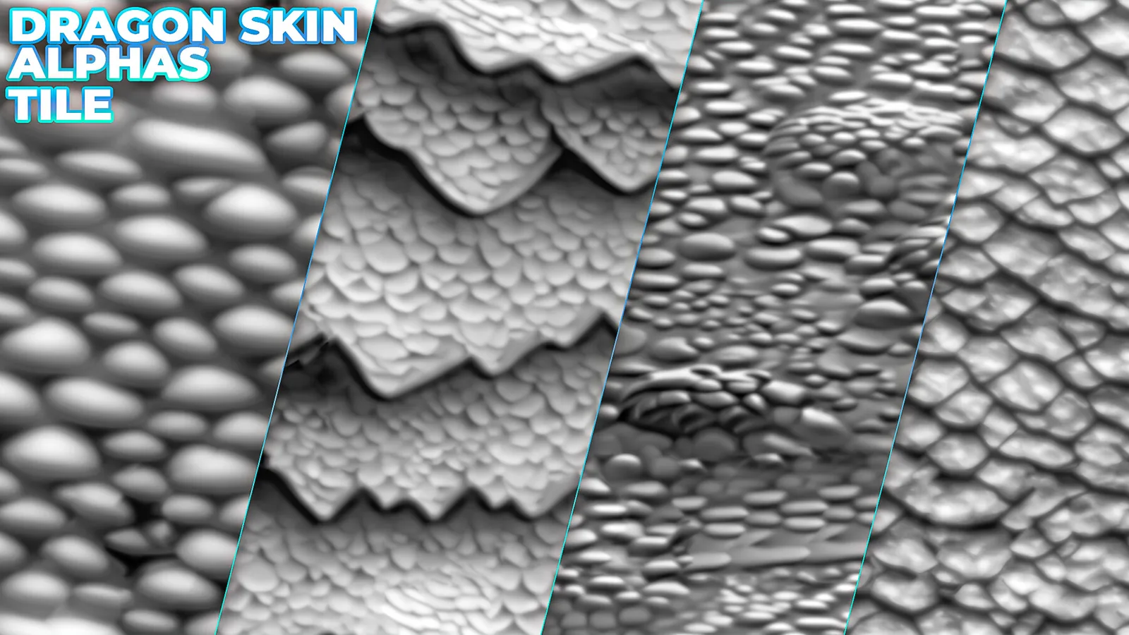 600+ Reptile, Dragon, Snake Skin Alphas for ZBrush (Displacement map) vol.3 preview 1