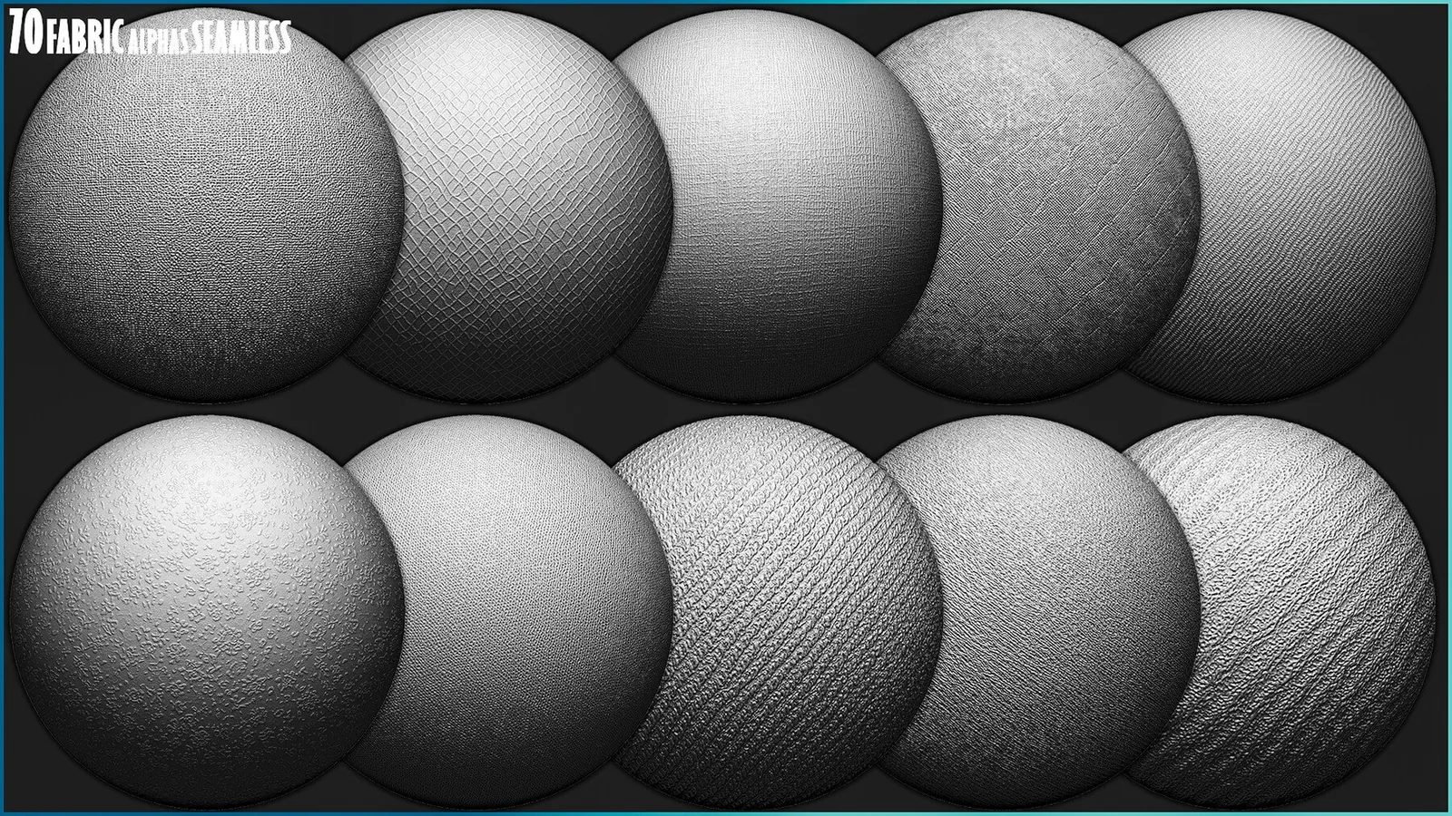 70 Fabric Tileable Alphas Vol.12 (ZBrush, Substance, Displacement Map) preview 1