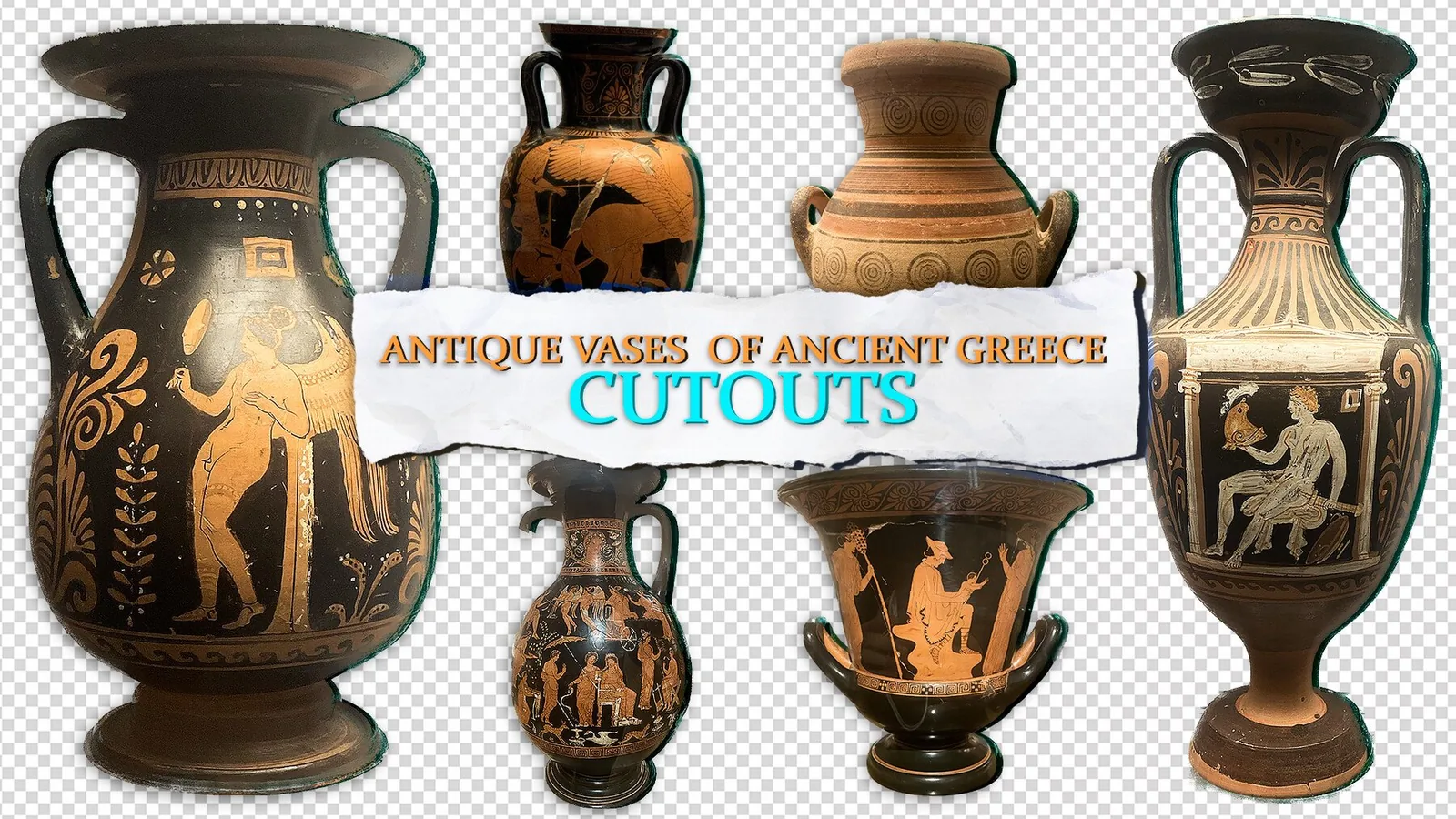 Antique Vases of Ancient Greece - 40 PNG Pack preview