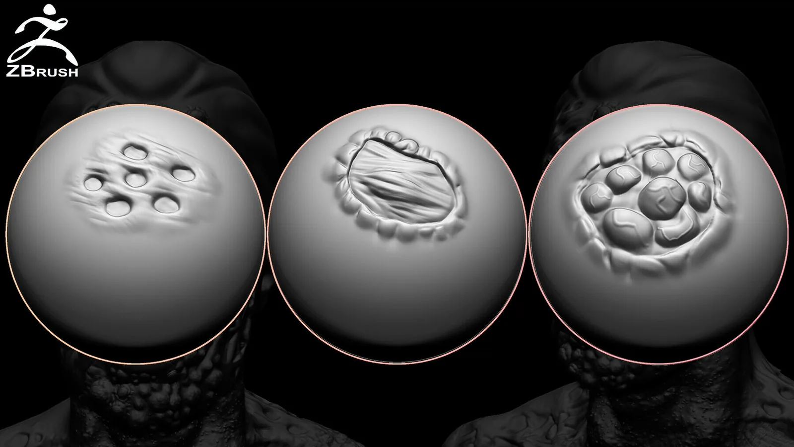 45 Monster (Zombie) Skin VDM Brush for ZBrush preview 3