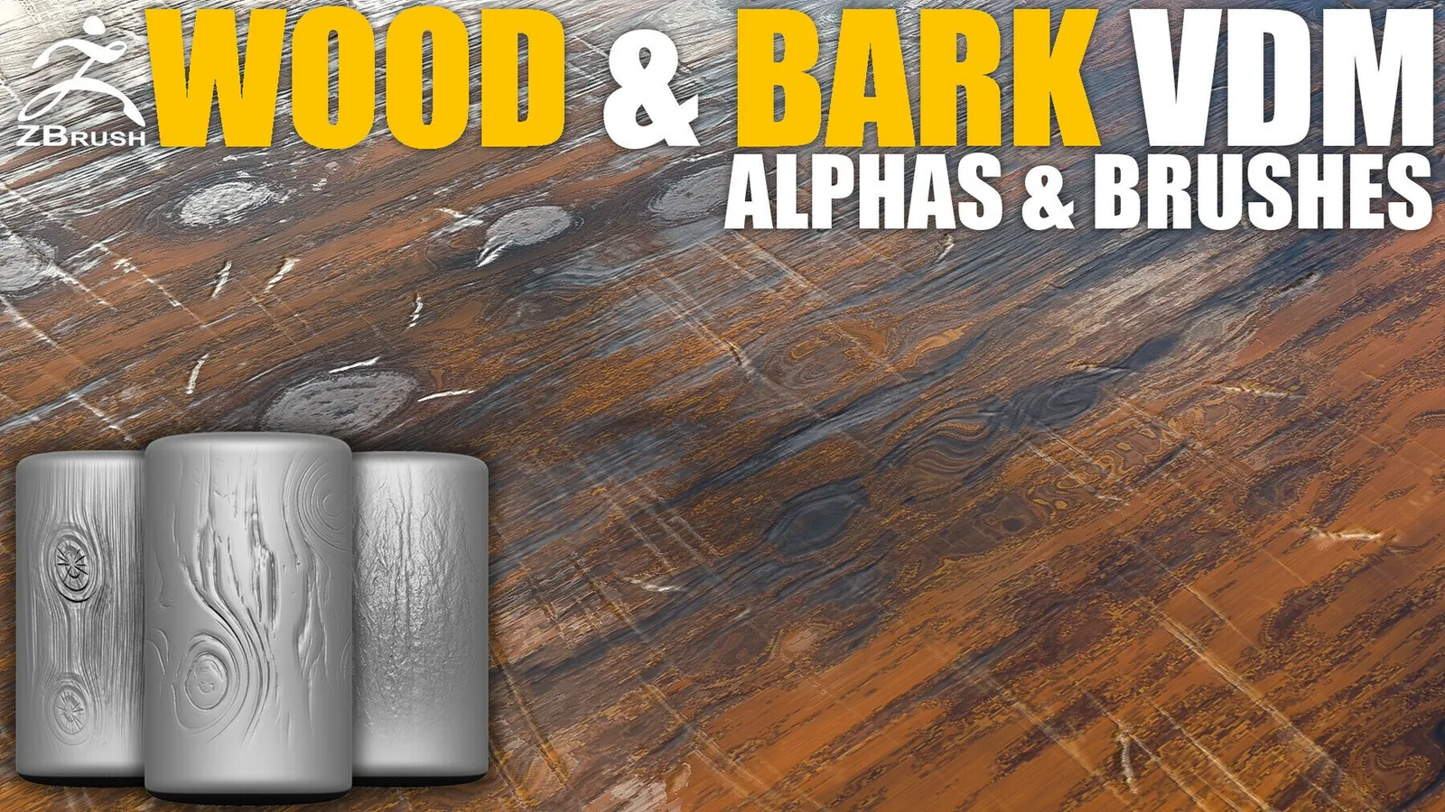 Wood & Bark Brushes for ZBrush preview