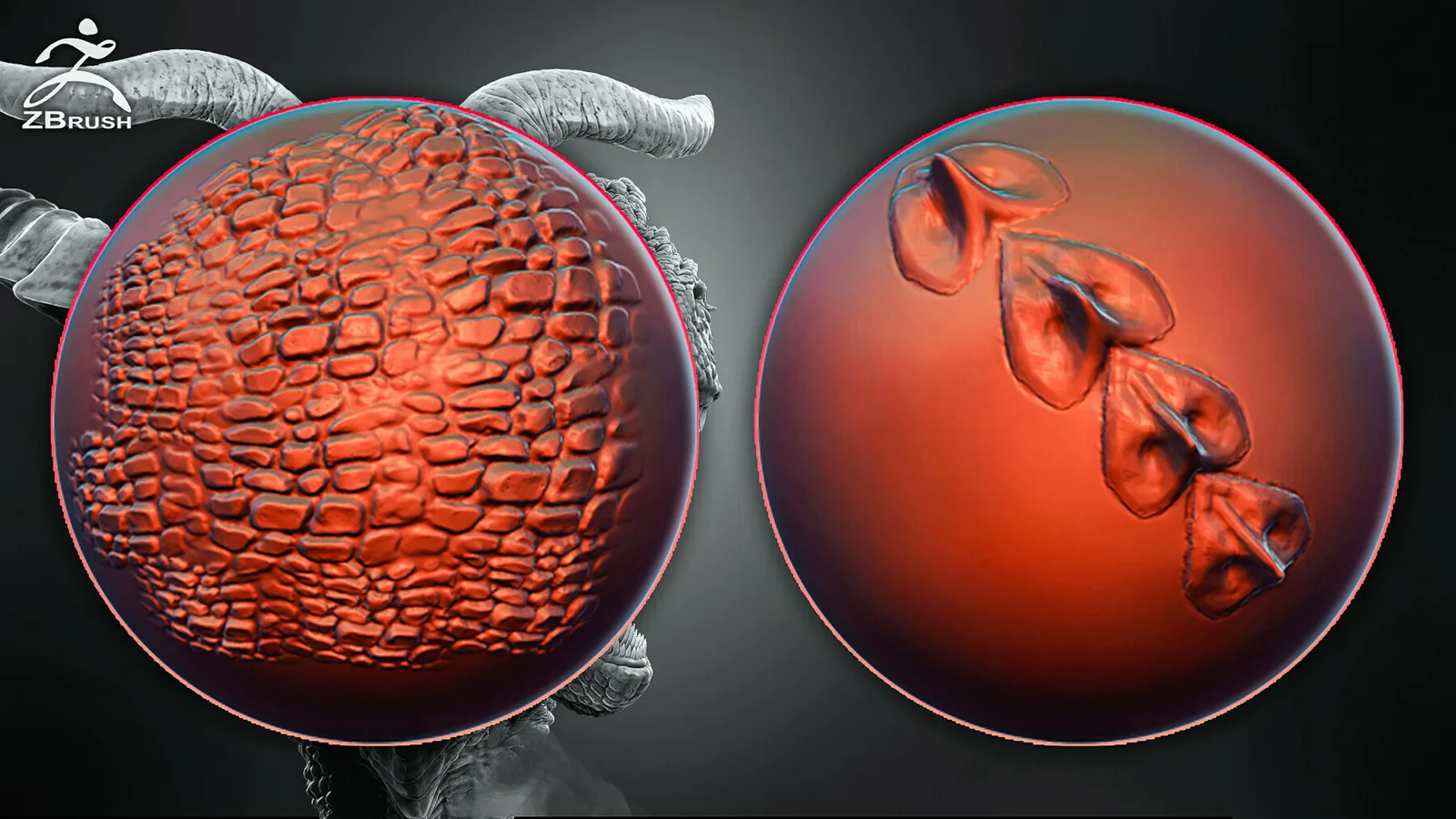 ZBrush Dragon Skin Alphas and VDM Brush preview 3