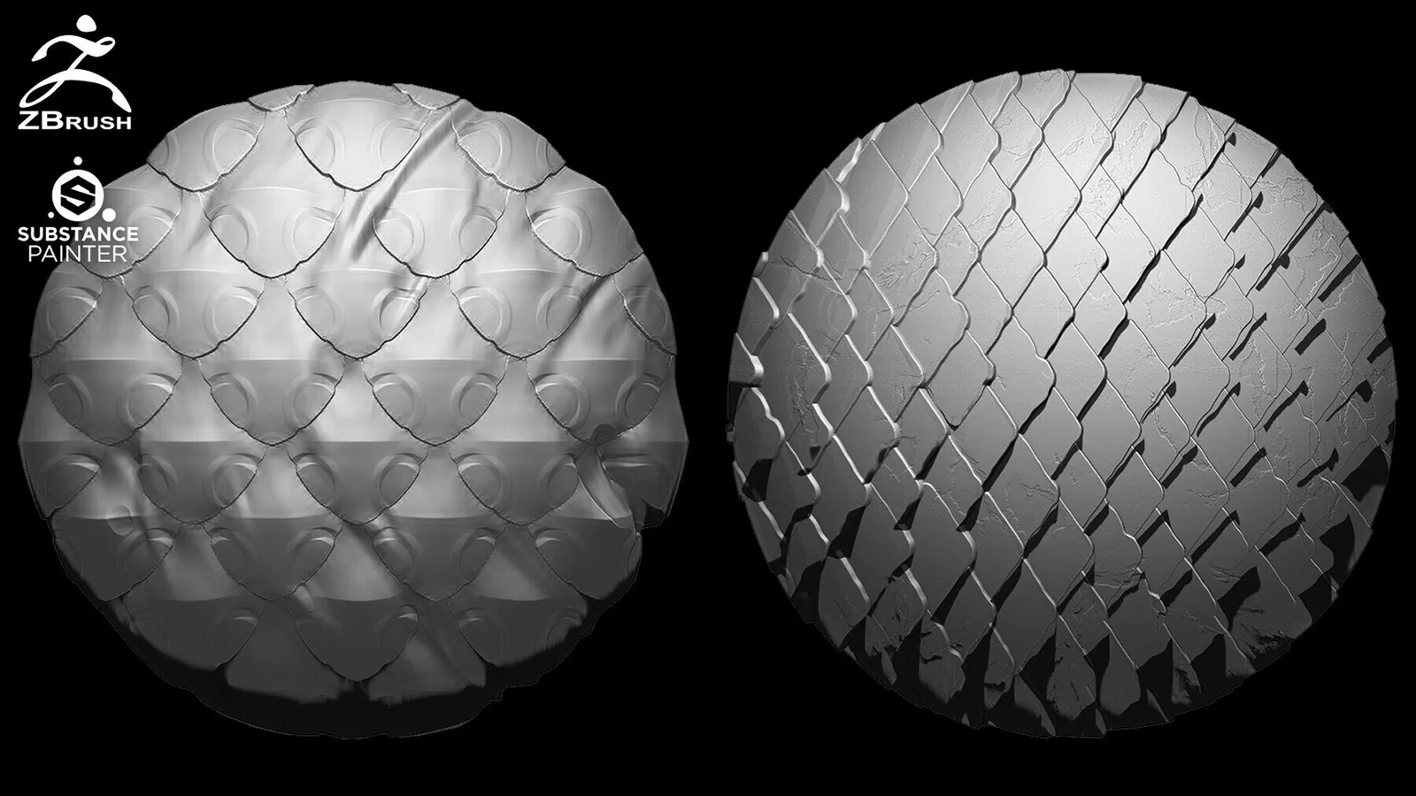 Reptile Skin Brushes for ZBrush (+ 10 Alphas PSD) preview 1