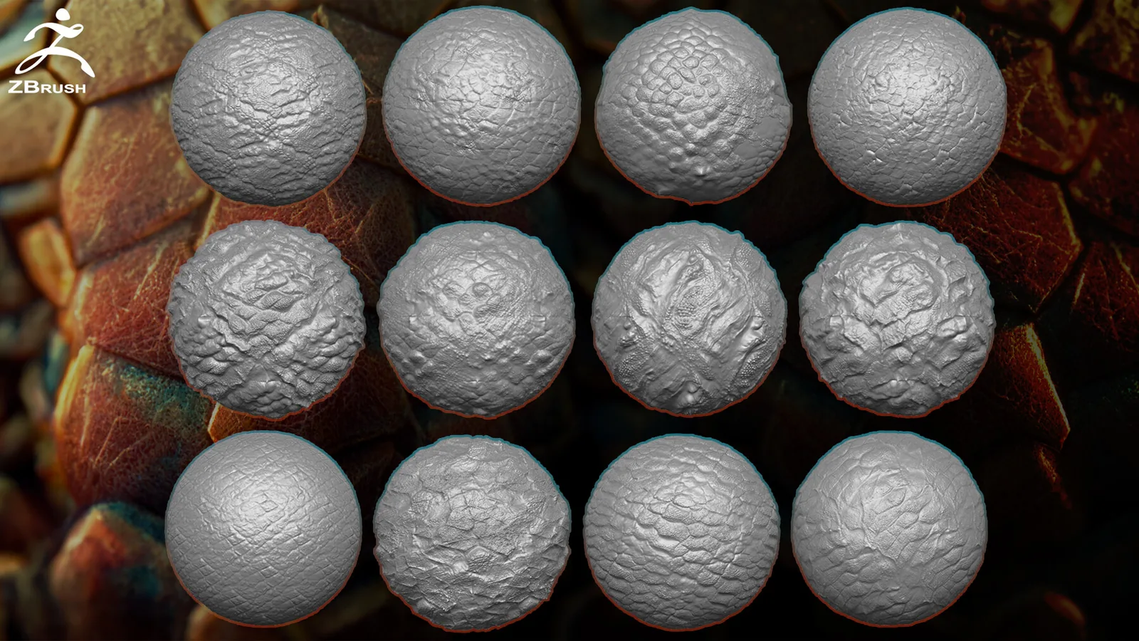 40+ Dragon Skin Tileable Alphas for ZBrush vol.2 preview 3