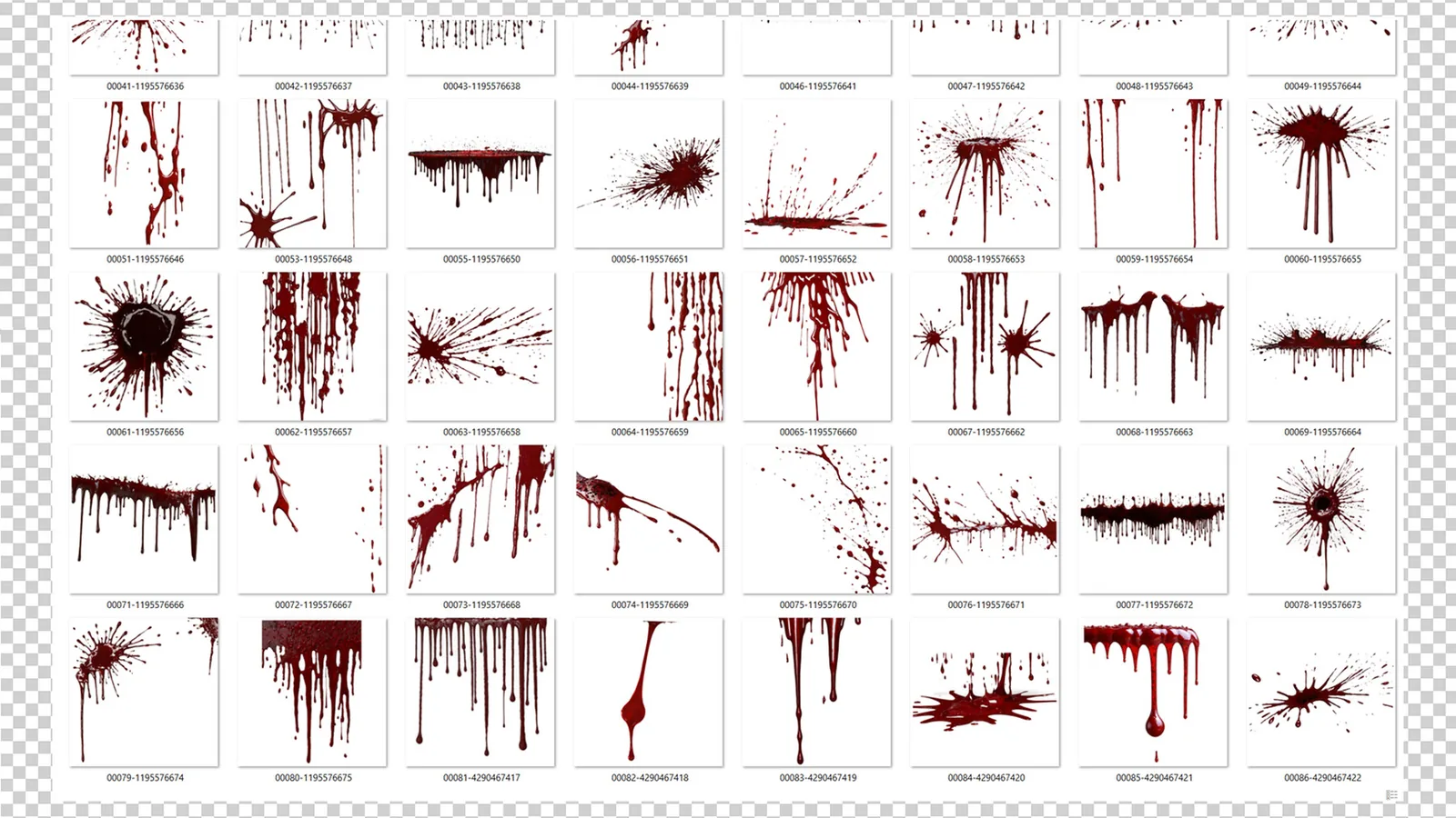 Blood Cut Outs. PNG Photo Pack preview 3