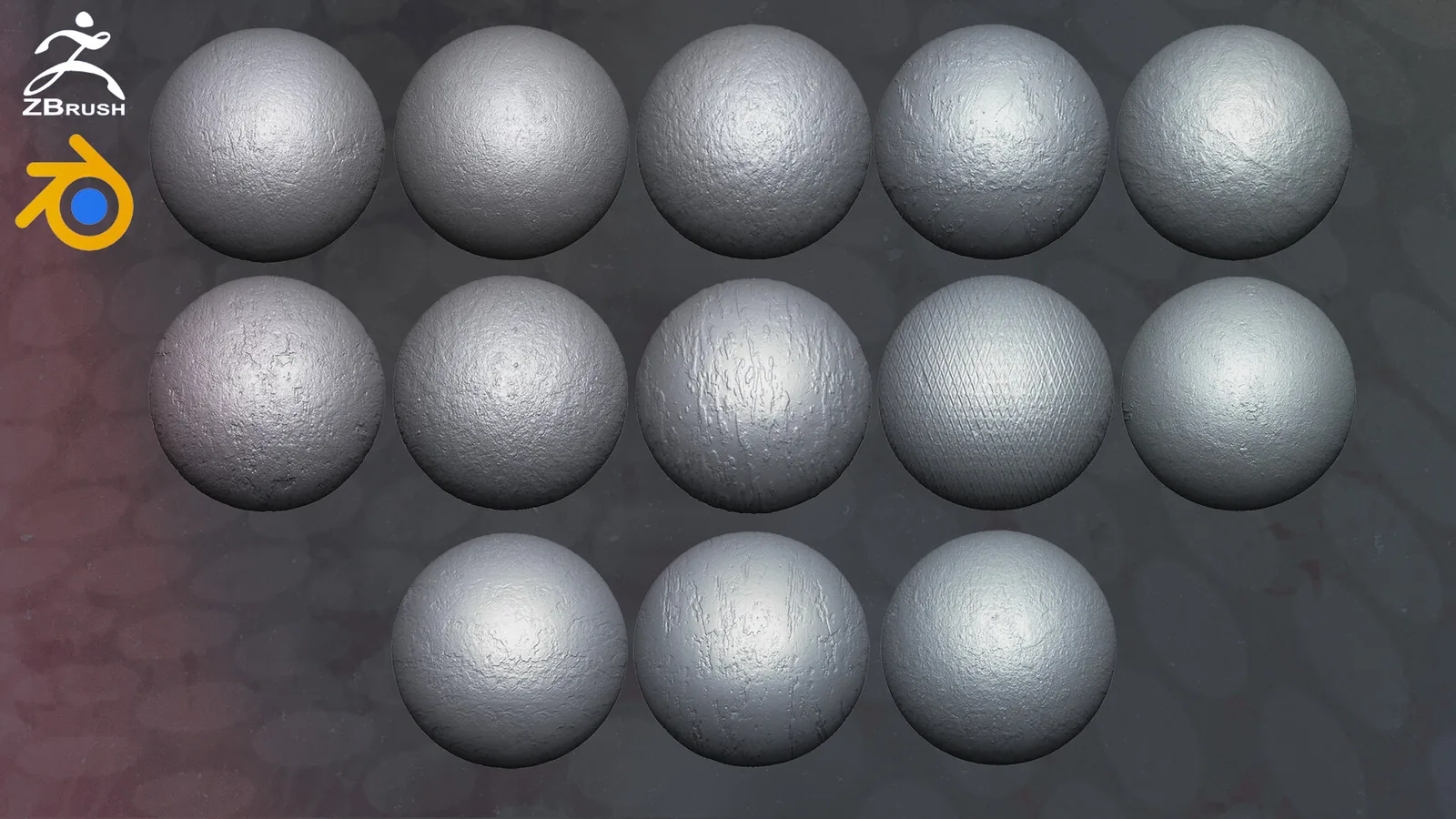 30 Metal Rusty Alphas for Zbrush, Blender (Stencil Imperfection Seamless) preview 3