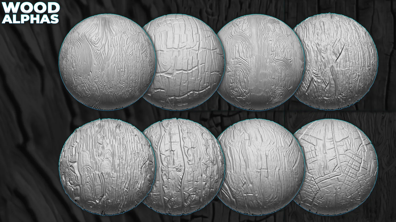 Wood Displacement Map (Alphas) for ZBrush, Blender vol. preview 2