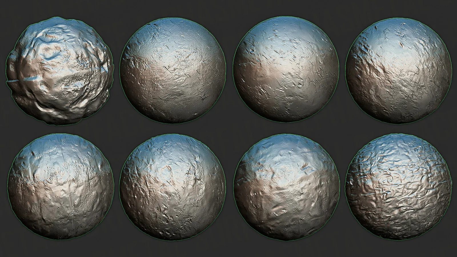 Metal Surface Alphas for ZBrush (Normal Map, 2K, Tileable) preview 2