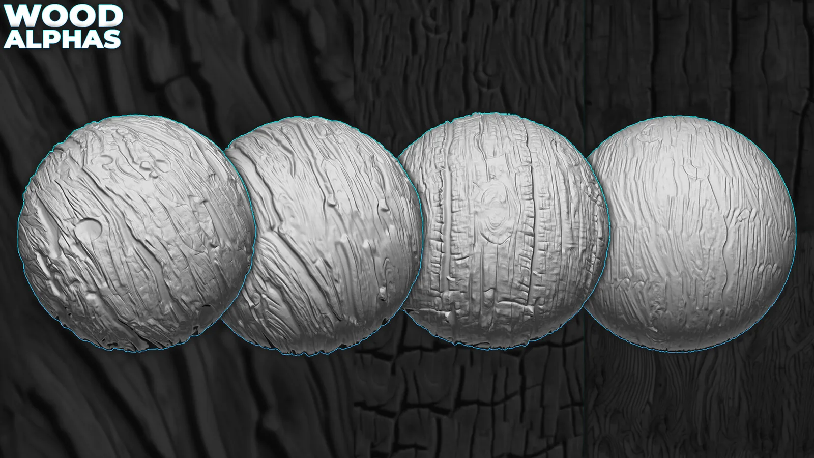 Wood Displacement Map (Alphas) for ZBrush, Blender vol. preview 3