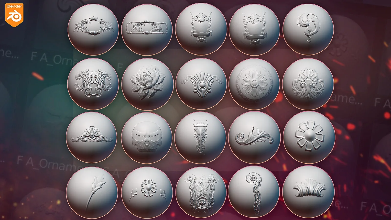 Blender Ornaments Brushes. Asset Browser. preview 3