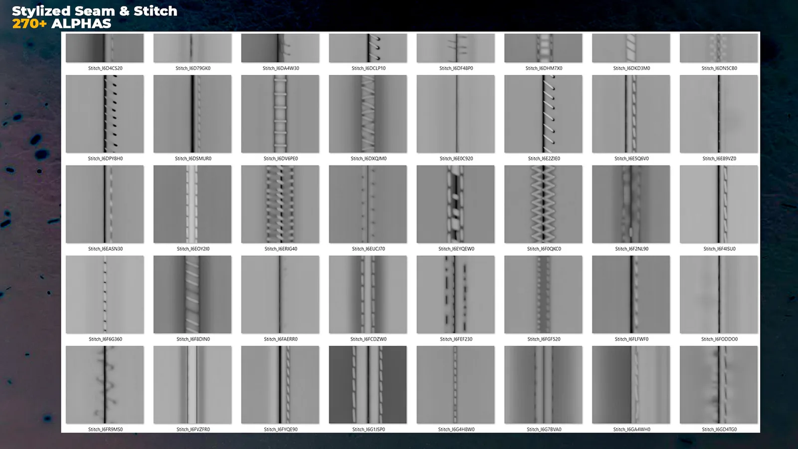 Stylized Seam & Stitch Alphas preview 3