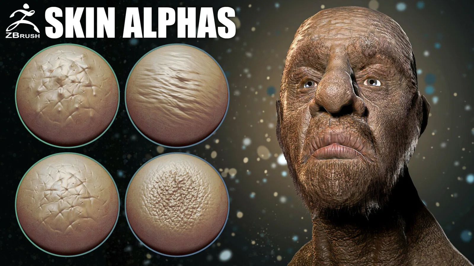 Skin Alphas for ZBrush + Video Tutorial preview