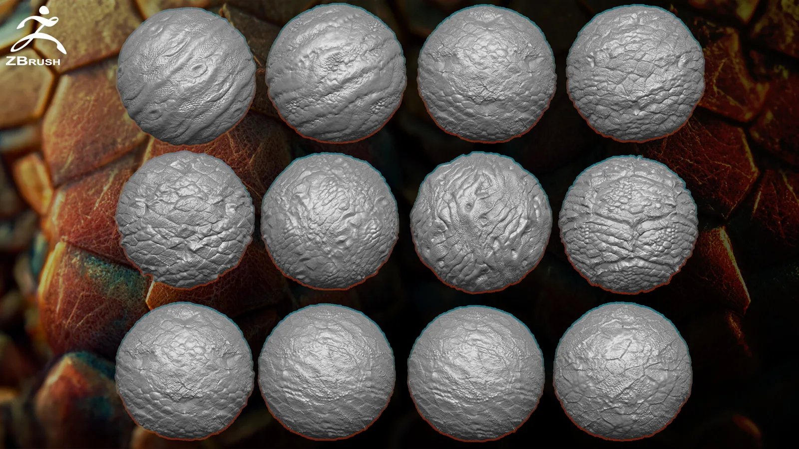 40+ Dragon Skin Tileable Alphas for ZBrush vol.2 preview 1