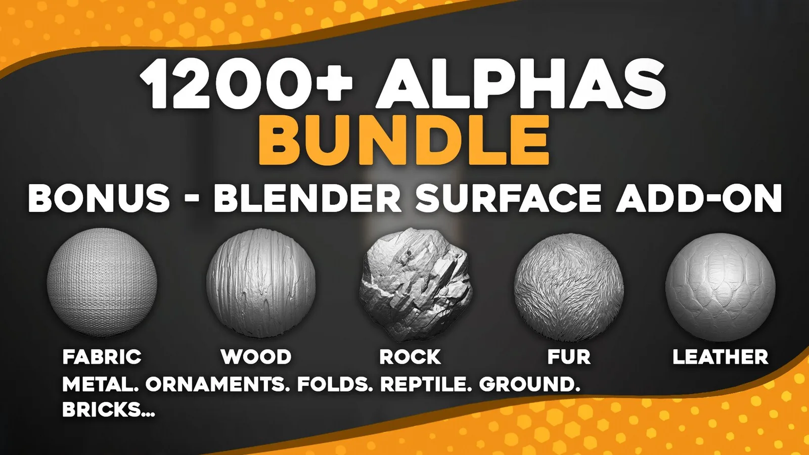 Alphas Bundle for ZBrush Blender Surface Add On for Blender preview