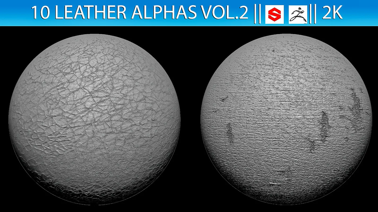 10 Leather Alphas vol.2 (ZBRush, Substance, 2k) preview 1