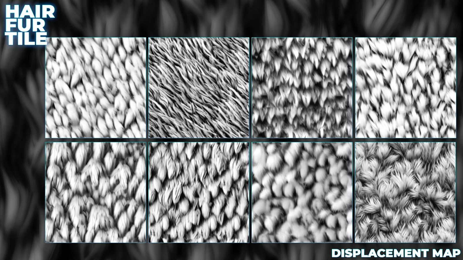 Fur Alphas (Displacement Maps) for ZBrush, Blender, Substance Painter vol. preview 3