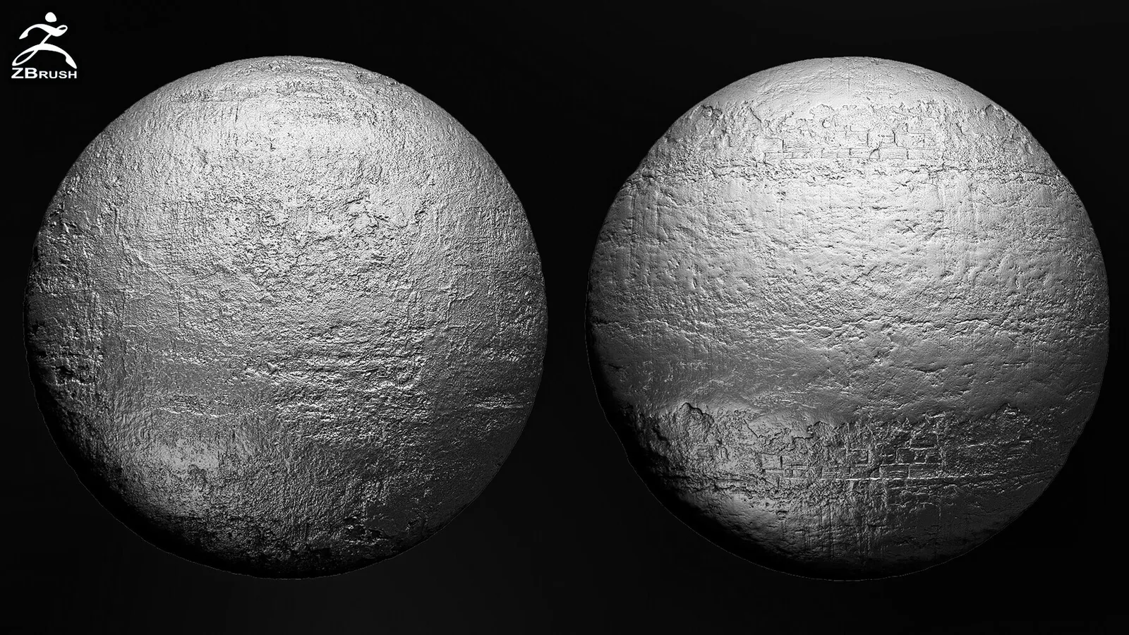 Concrete alphas for ZBrush (PSD, Tileable) preview 1