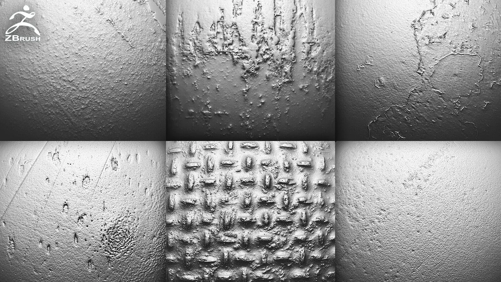 26 Metal Surface Alphas for Zbrush (Rust, Scratched, Dirty) preview 3