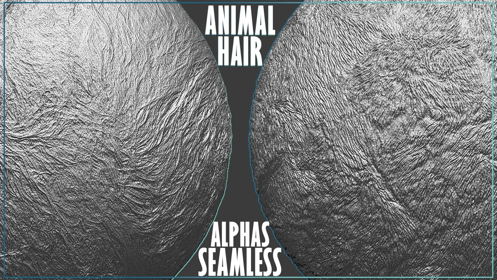 50 Fur and Hair Alphas (Tileable, Displacement Map) vol.6 for ZBrush, Substance preview