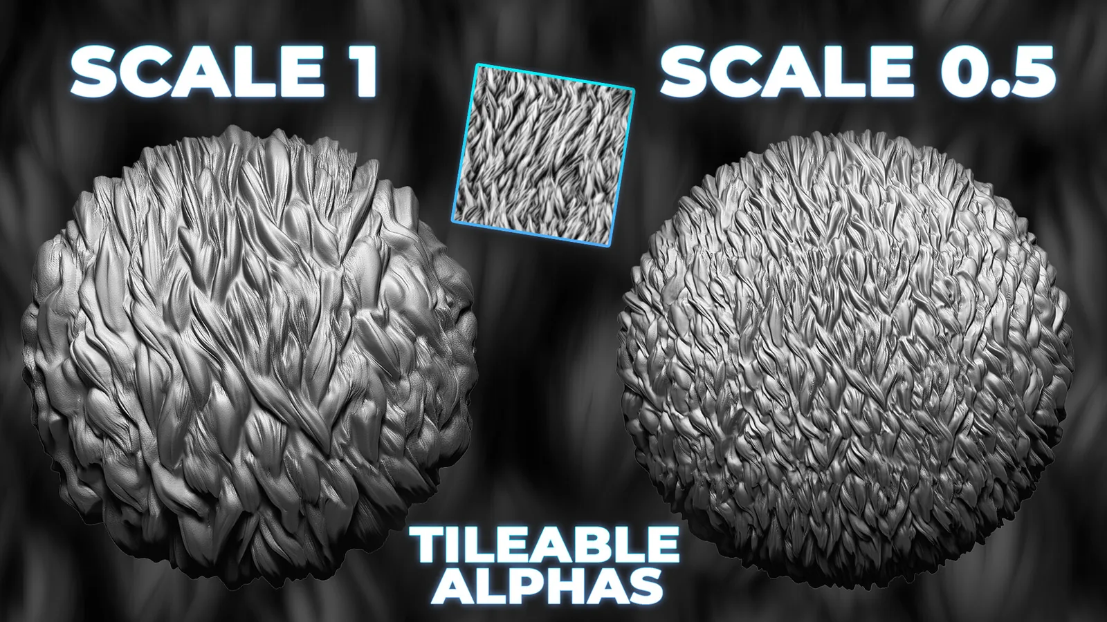 Fur Alphas (Displacement Maps) for ZBrush, Blender, Substance Painter vol. preview 1