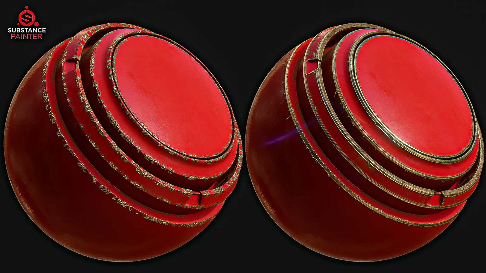 Damaged Painted Metal Smart Materials (Substance Painter + Textures) preview 3