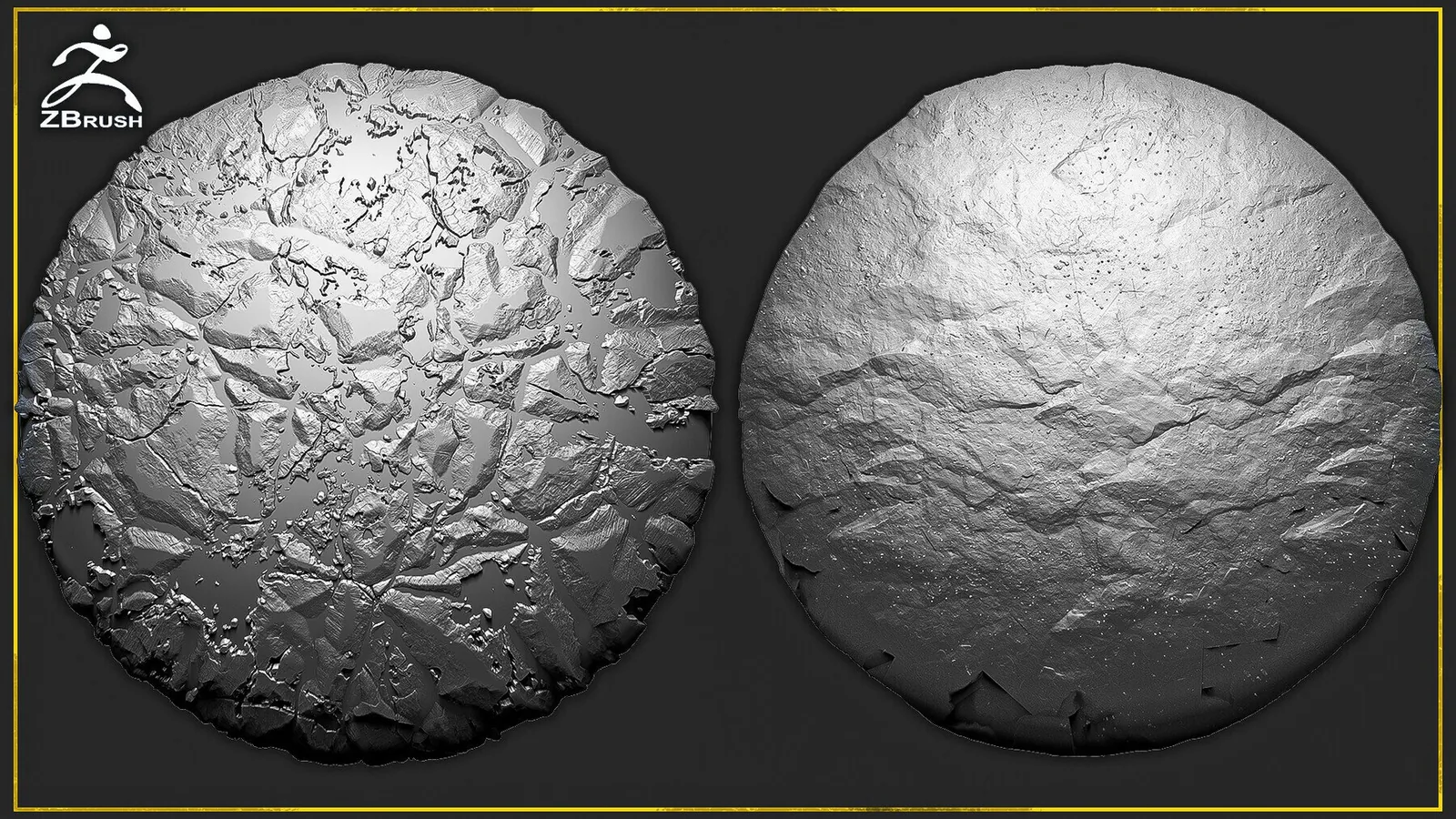 20 Rock Tileable Alphas (ZBrush, Substance) preview 2