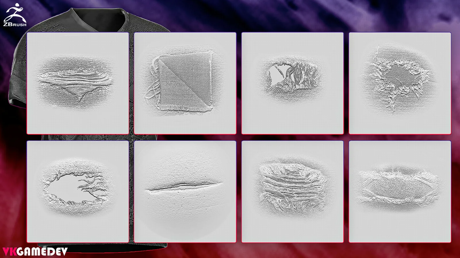 ZBrush Torn Fabric Alphas vol.2 preview 1