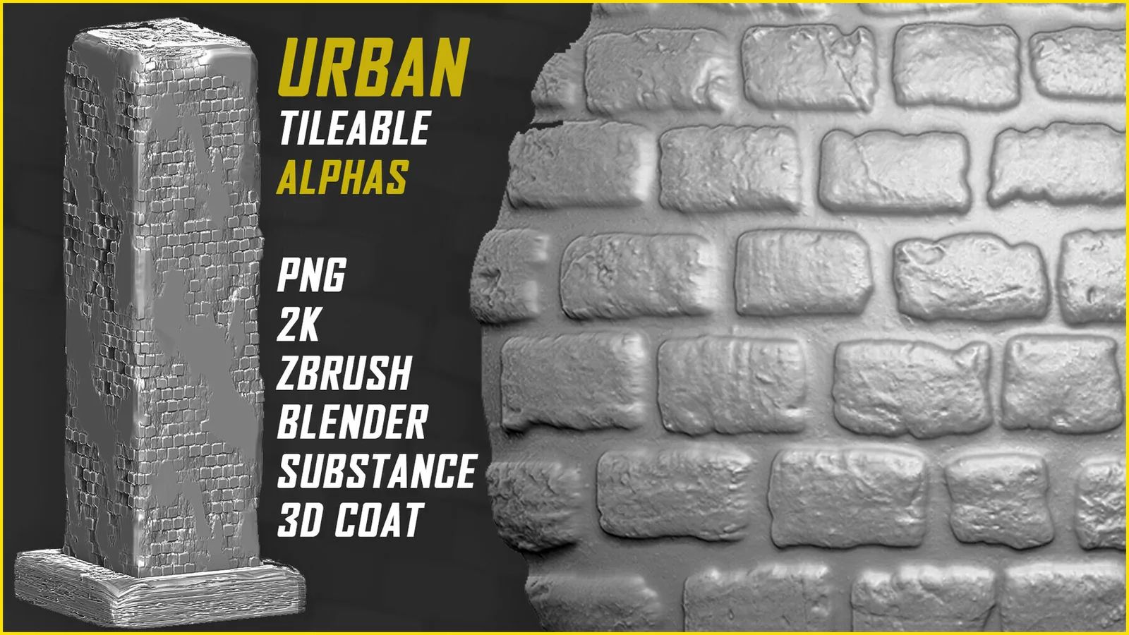 15 Urban Tileable Alphas for ZBrush preview 1