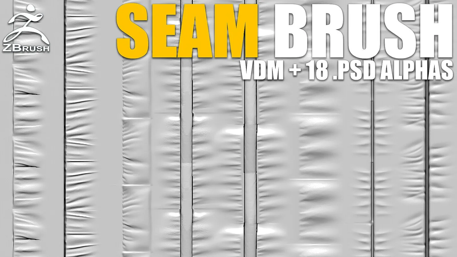 ZBrush Seam Brushes Vol.3 (VDM + 18 Alphas PSD)