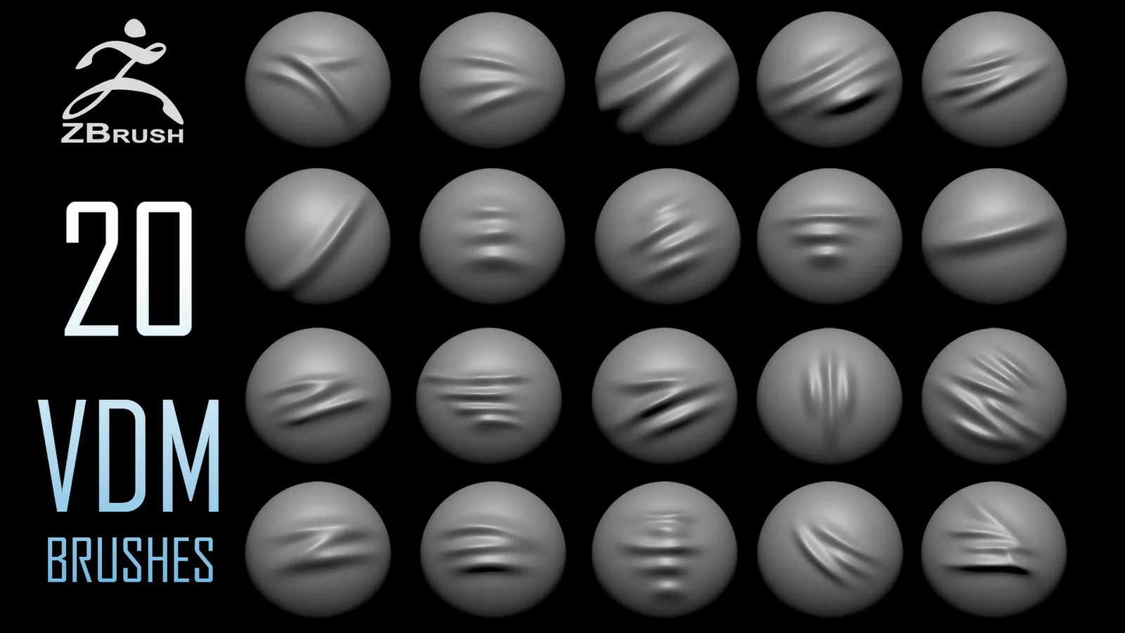 20 Folds VDM Brush for ZBrush preview 1