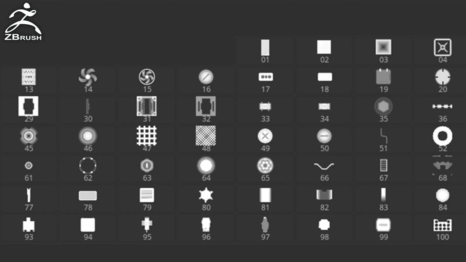 100+ Hard-Surface Alphas (ZBrush, Substance) preview 2