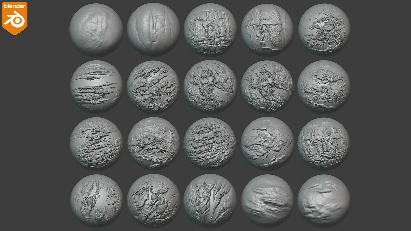 Rock And Stone Brushes For Blender. Asset Browser. preview 2