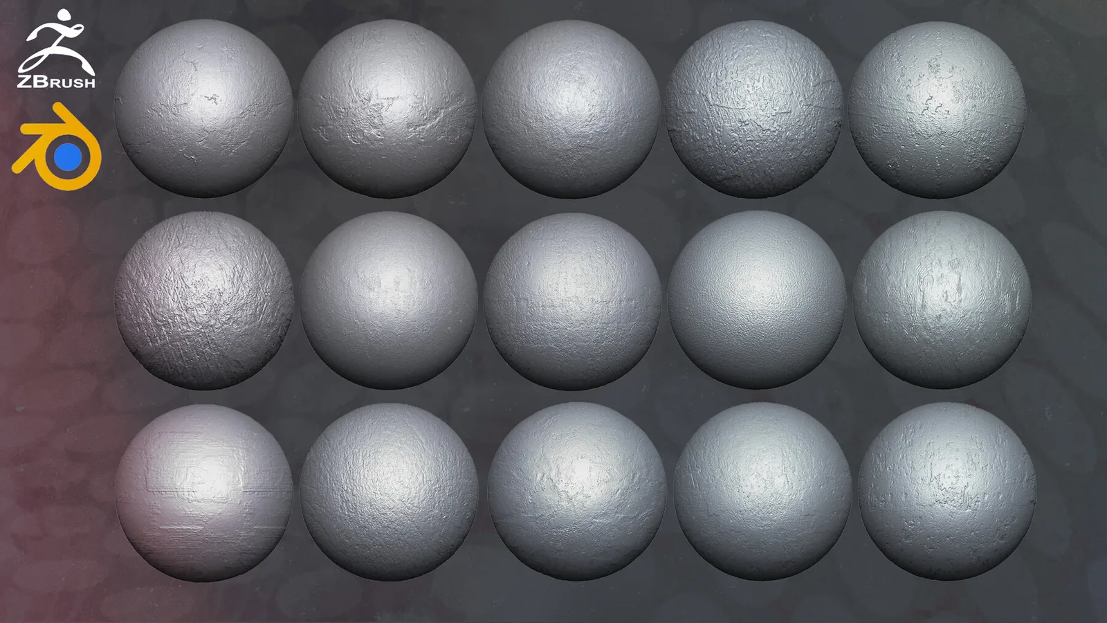 30 Metal Rusty Alphas for Zbrush, Blender (Stencil Imperfection Seamless) preview 2