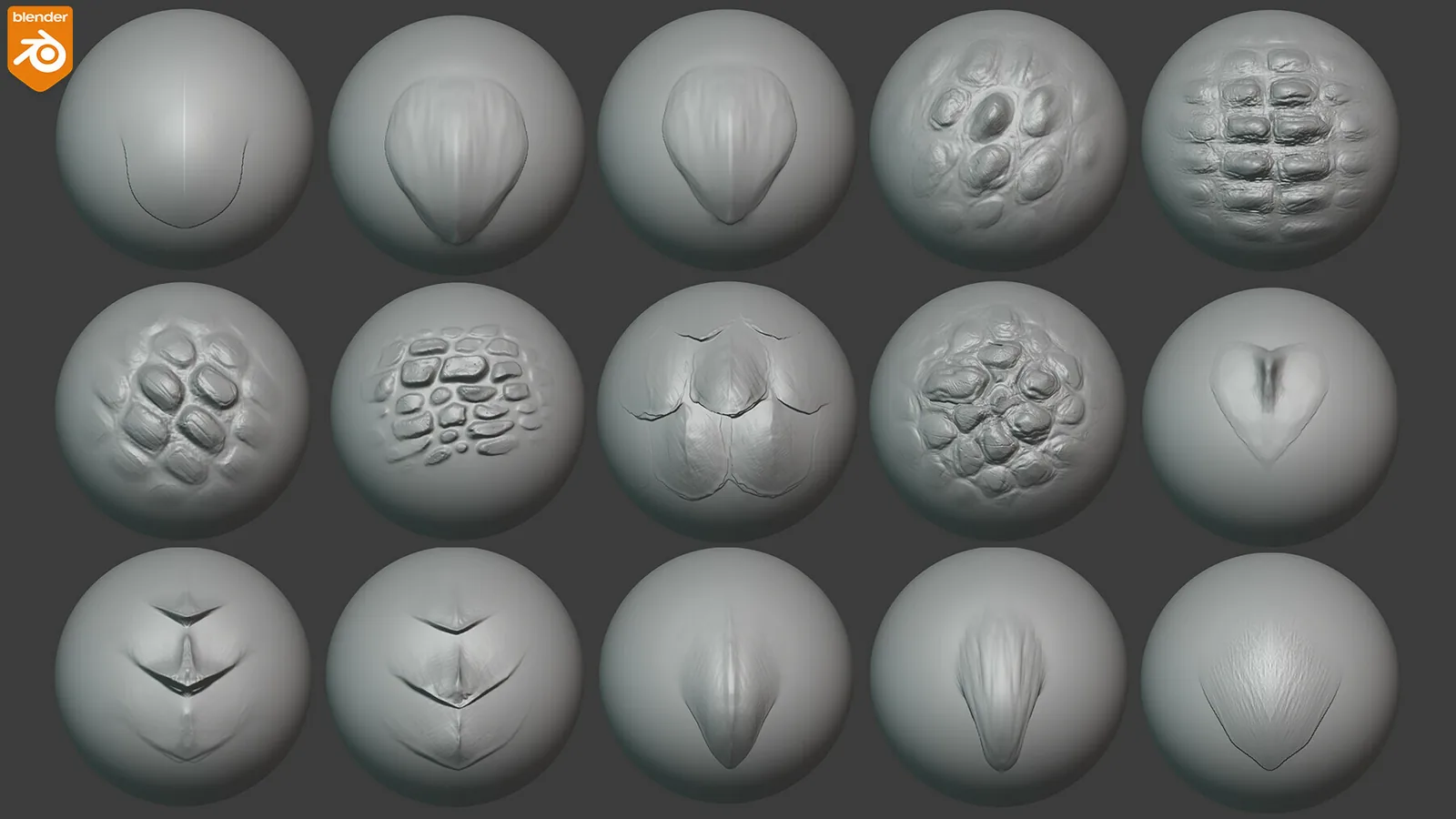 Dragon Skin Brushes For Blender. Asset Browser. preview 2