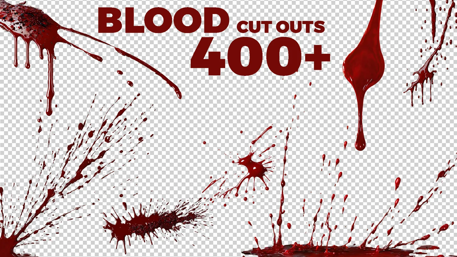 Blood Cut Outs. PNG Photo Pack