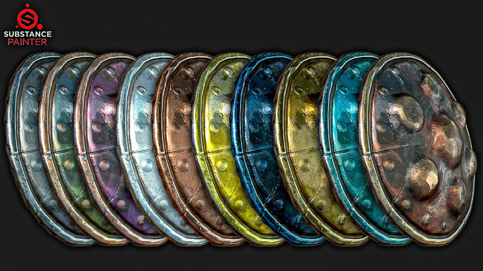 Metal Armor Smart Materials (Substance Painter + Textures) preview 1