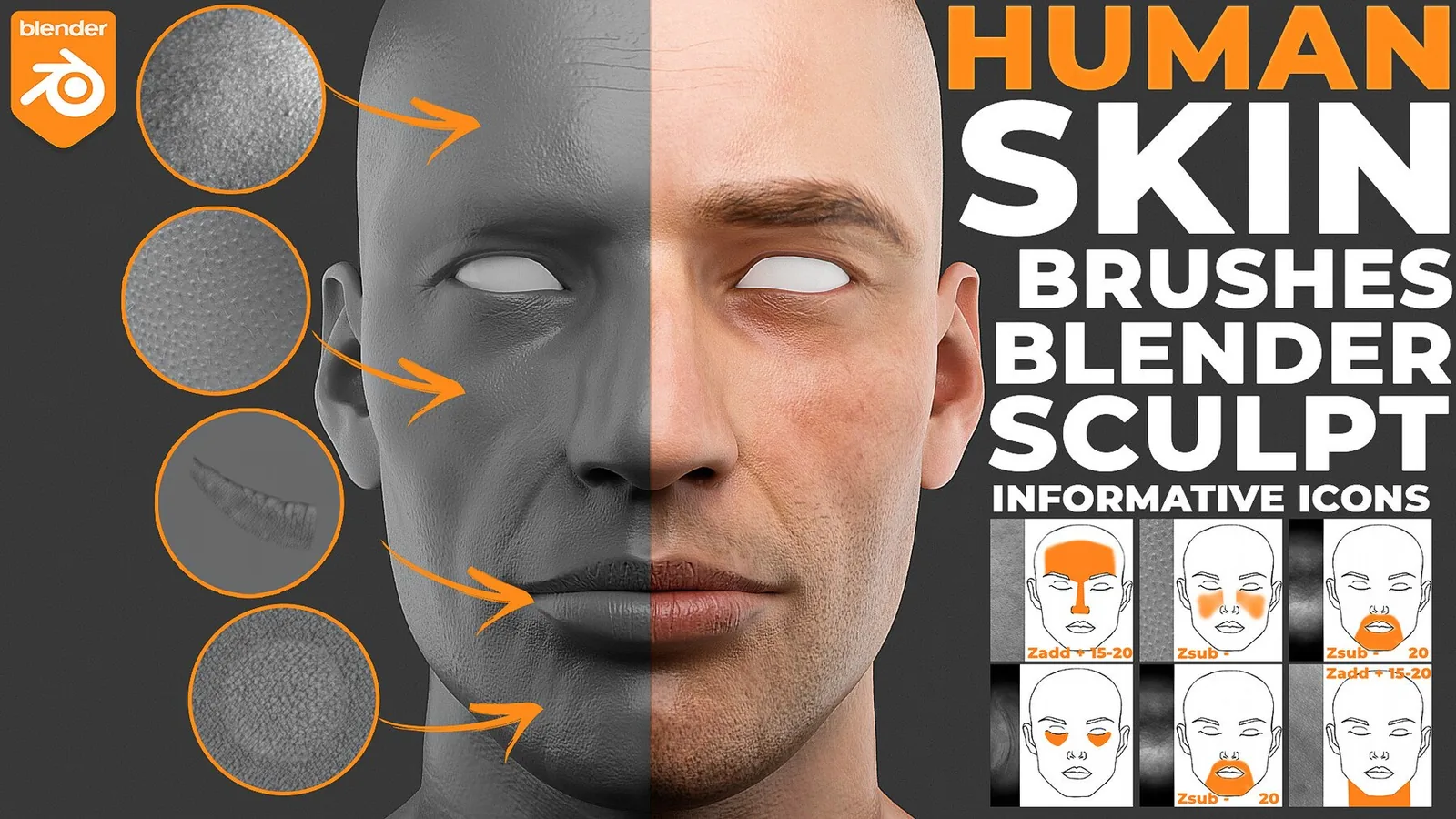 Blender Human Skin Brushes preview