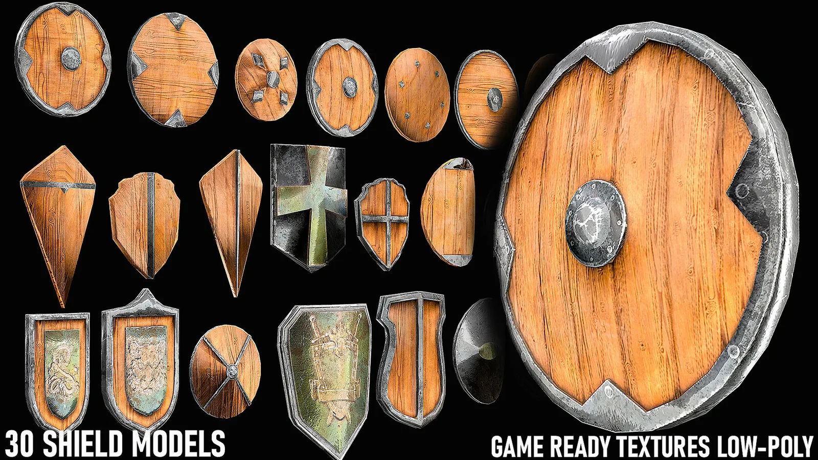 30 Shield Models Game-Ready preview