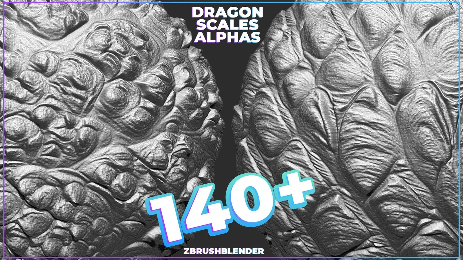 140+ Dragon Scales Alphas for ZBrush (Displacement map) vol.4 preview