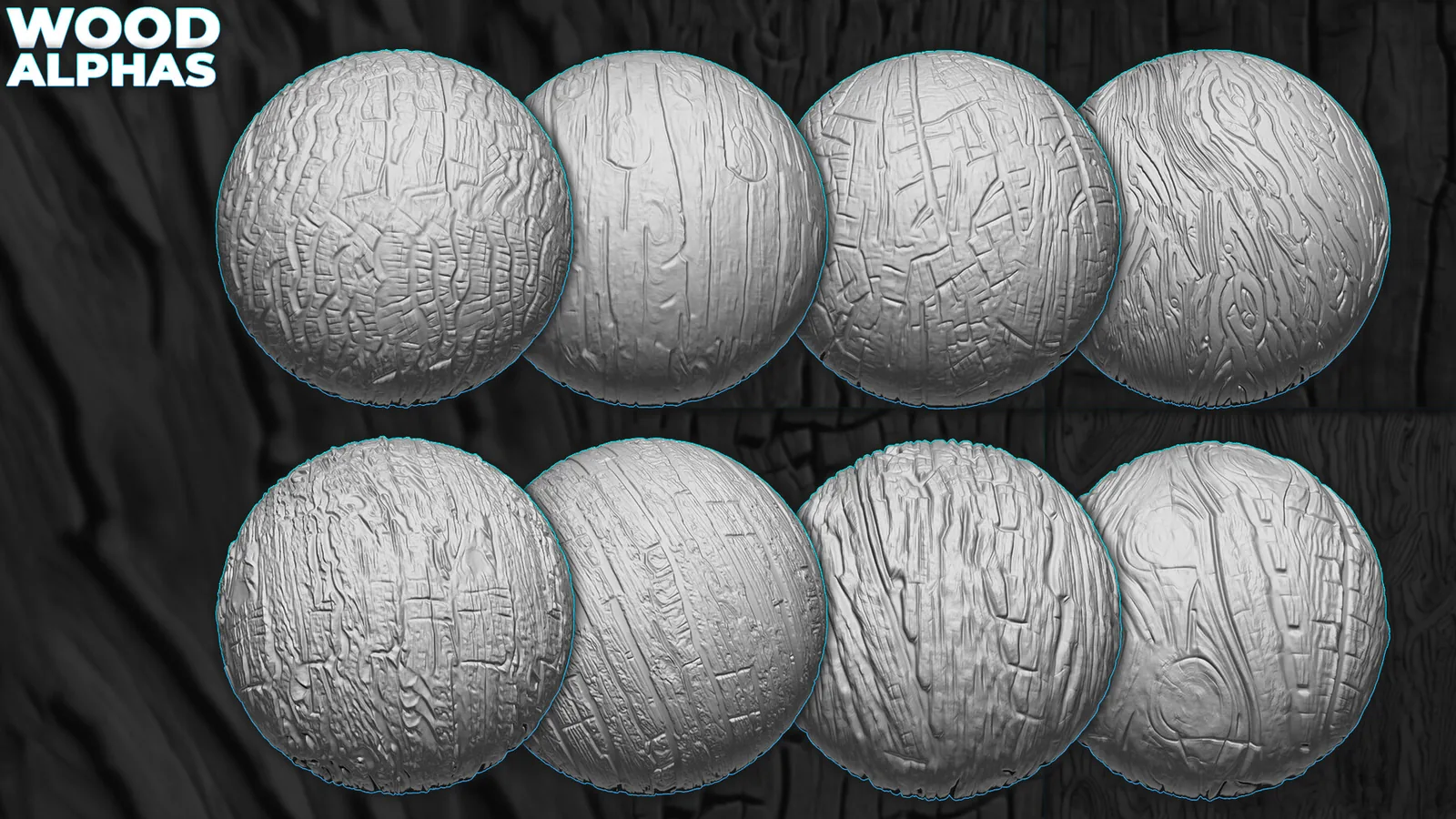 Wood Displacement Map (Alphas) for ZBrush, Blender vol. preview 1