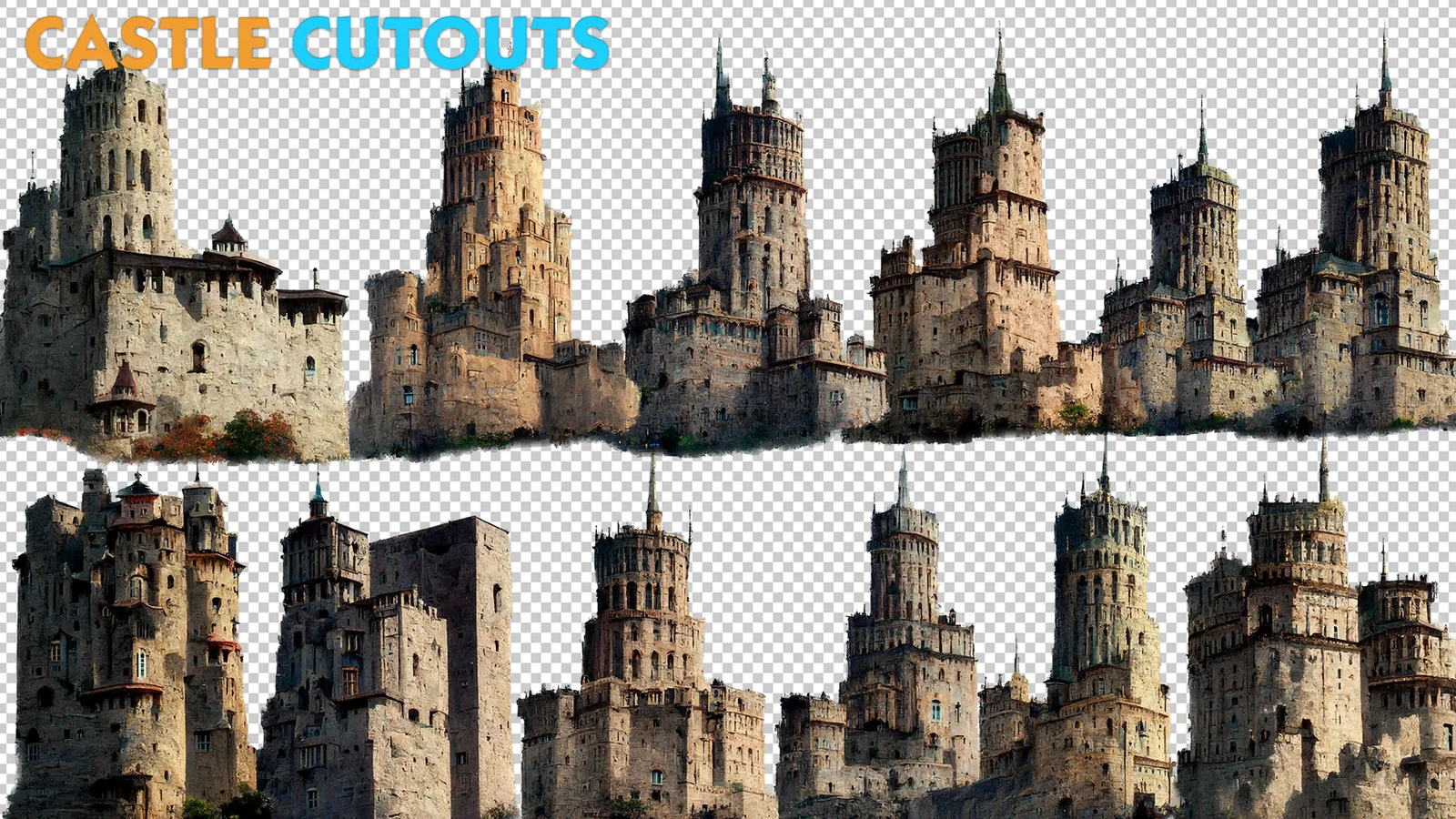 Castle Cutouts - 60+ PNG Photo Pack preview 2