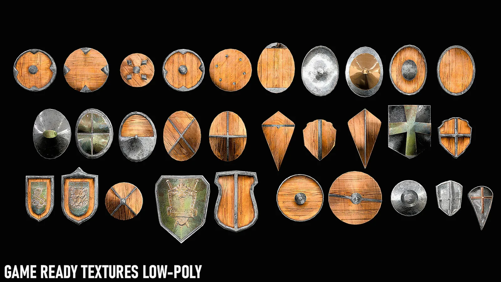 30 Shield Models Game-Ready preview 1